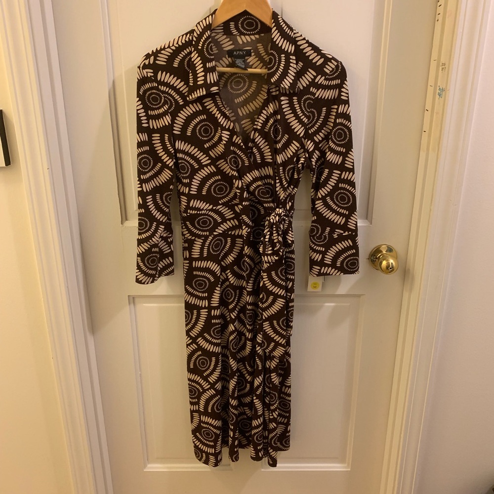 A.P.N.Y brown and cream tribal print dress
